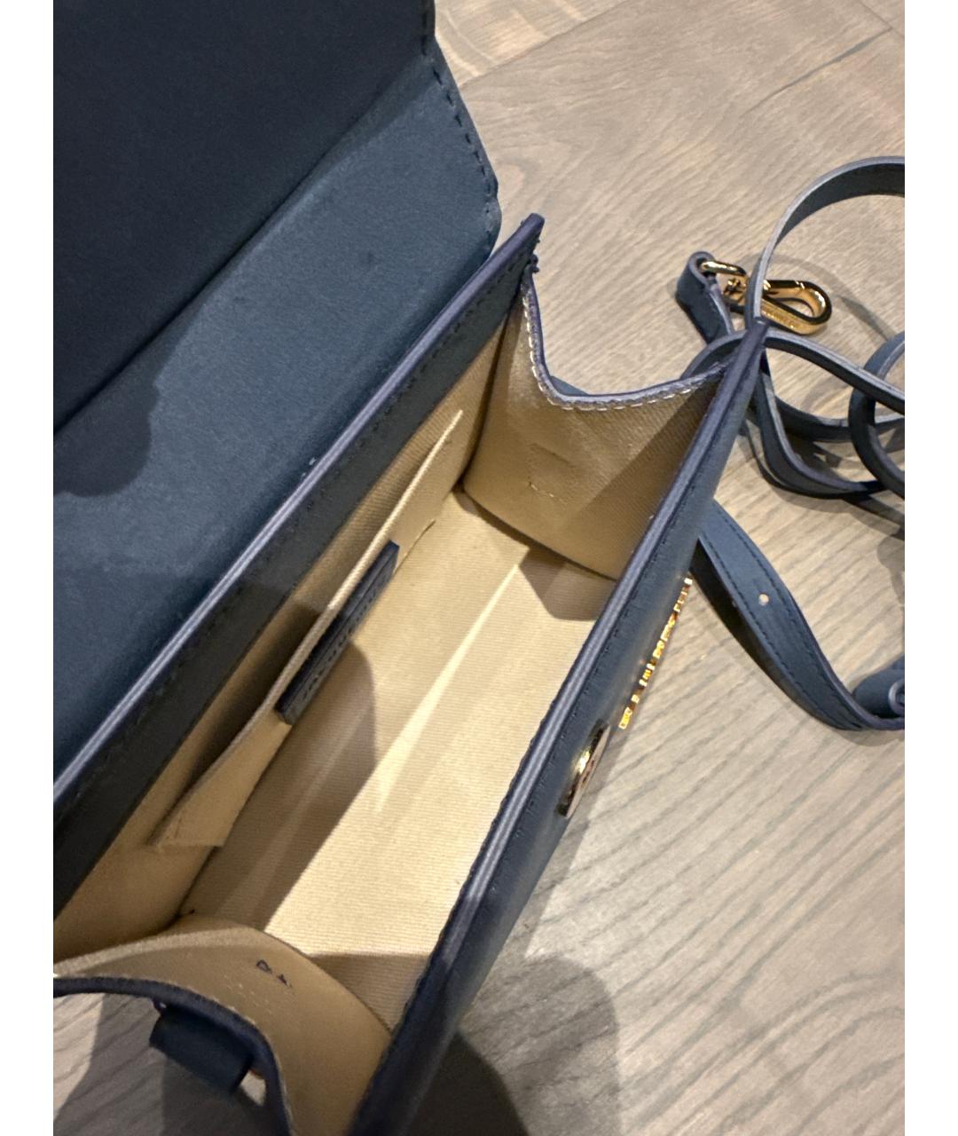 JACQUEMUS Синяя замшевая сумка через плечо, фото 2