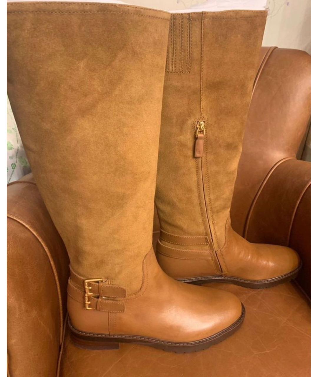 RALPH LAUREN Коричневые кожаные сапоги, фото 4