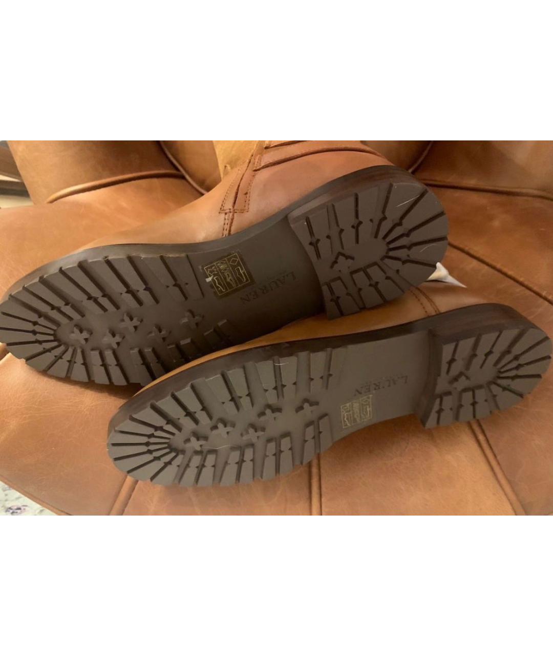 RALPH LAUREN Коричневые кожаные сапоги, фото 3