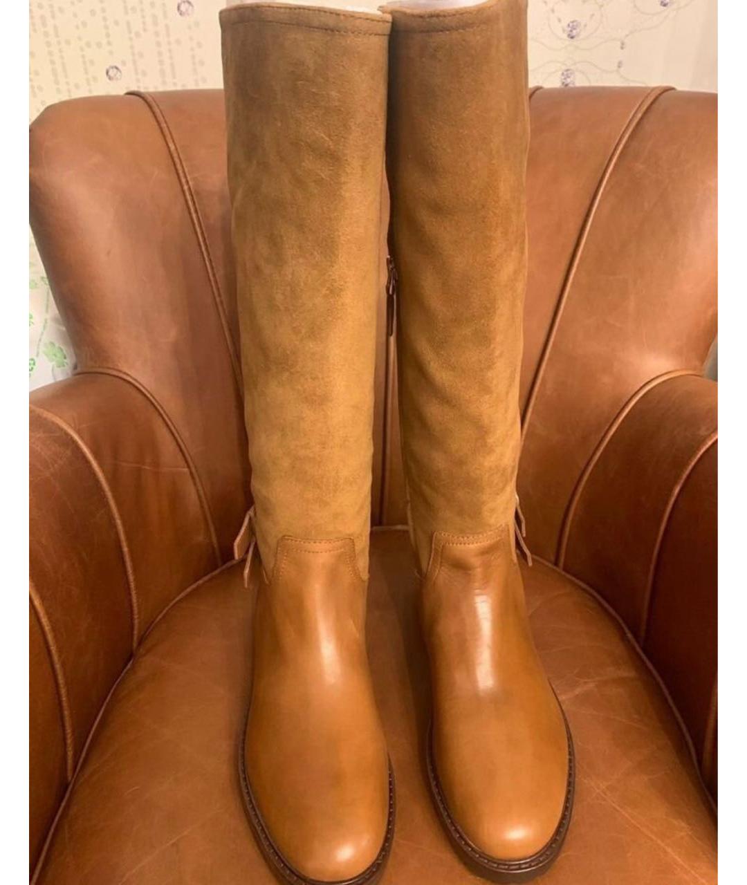 RALPH LAUREN Коричневые кожаные сапоги, фото 2