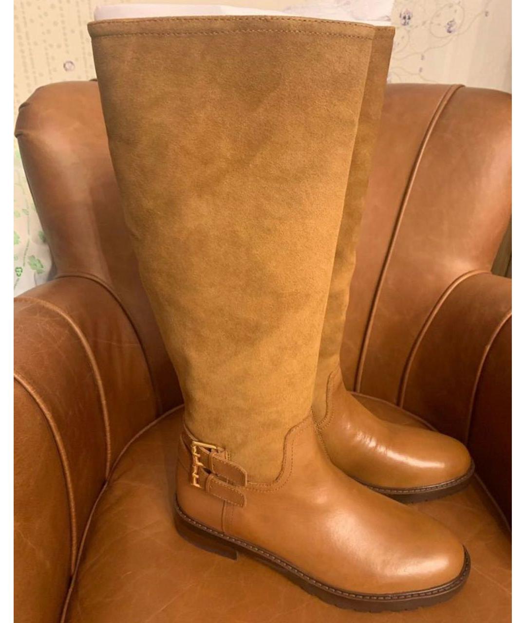 RALPH LAUREN Коричневые кожаные сапоги, фото 5