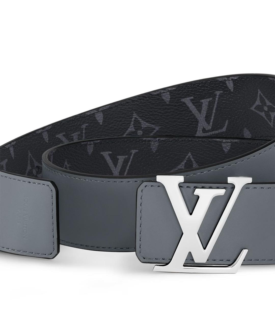 LOUIS VUITTON Черный кожаный ремень, фото 2