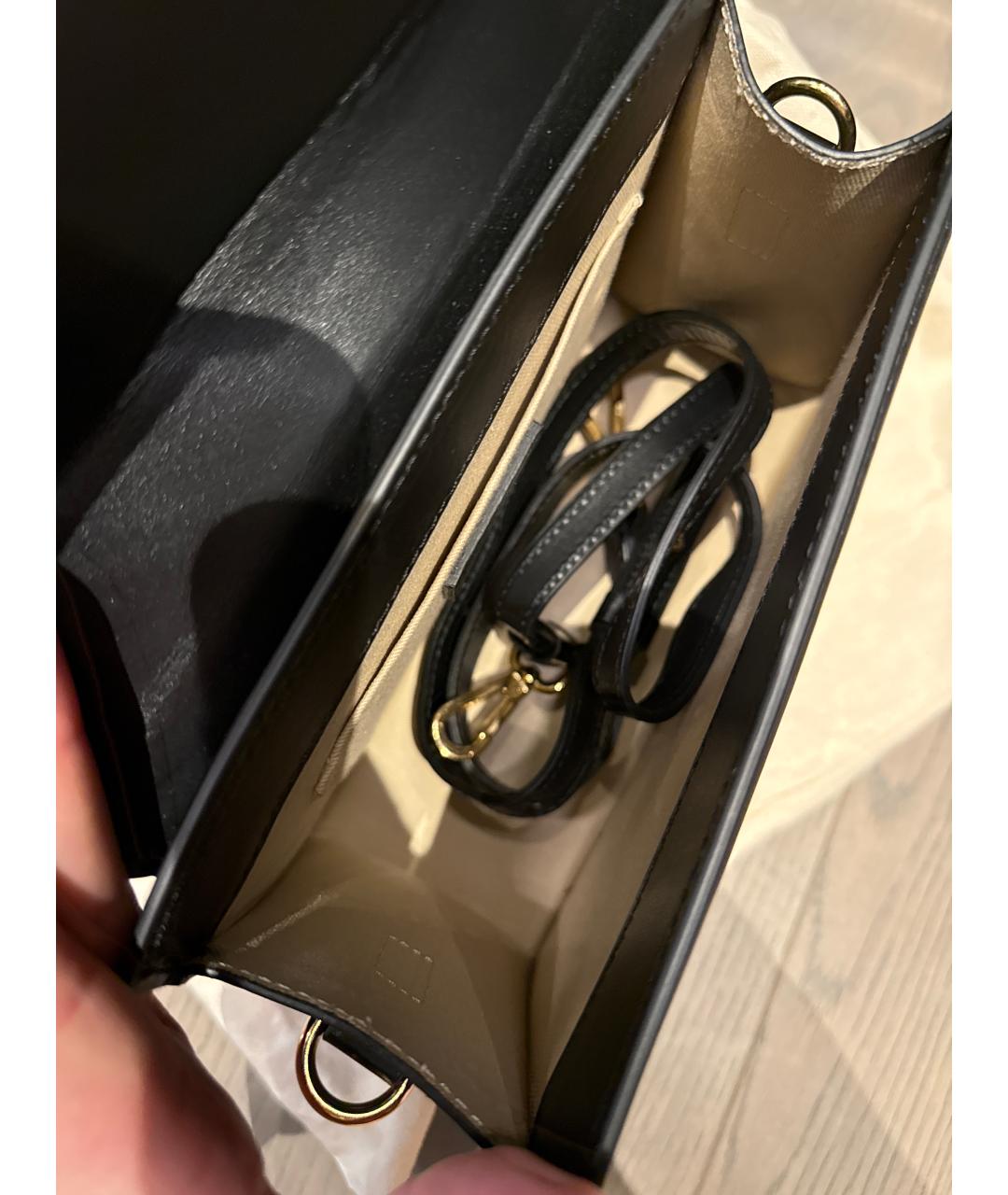 JACQUEMUS Черная кожаная сумка через плечо, фото 3