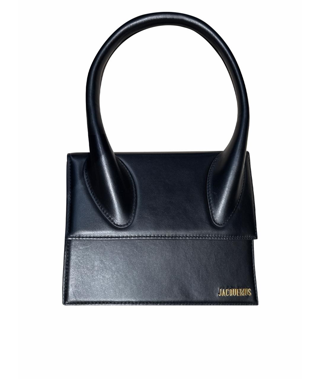 JACQUEMUS Черная кожаная сумка через плечо, фото 1