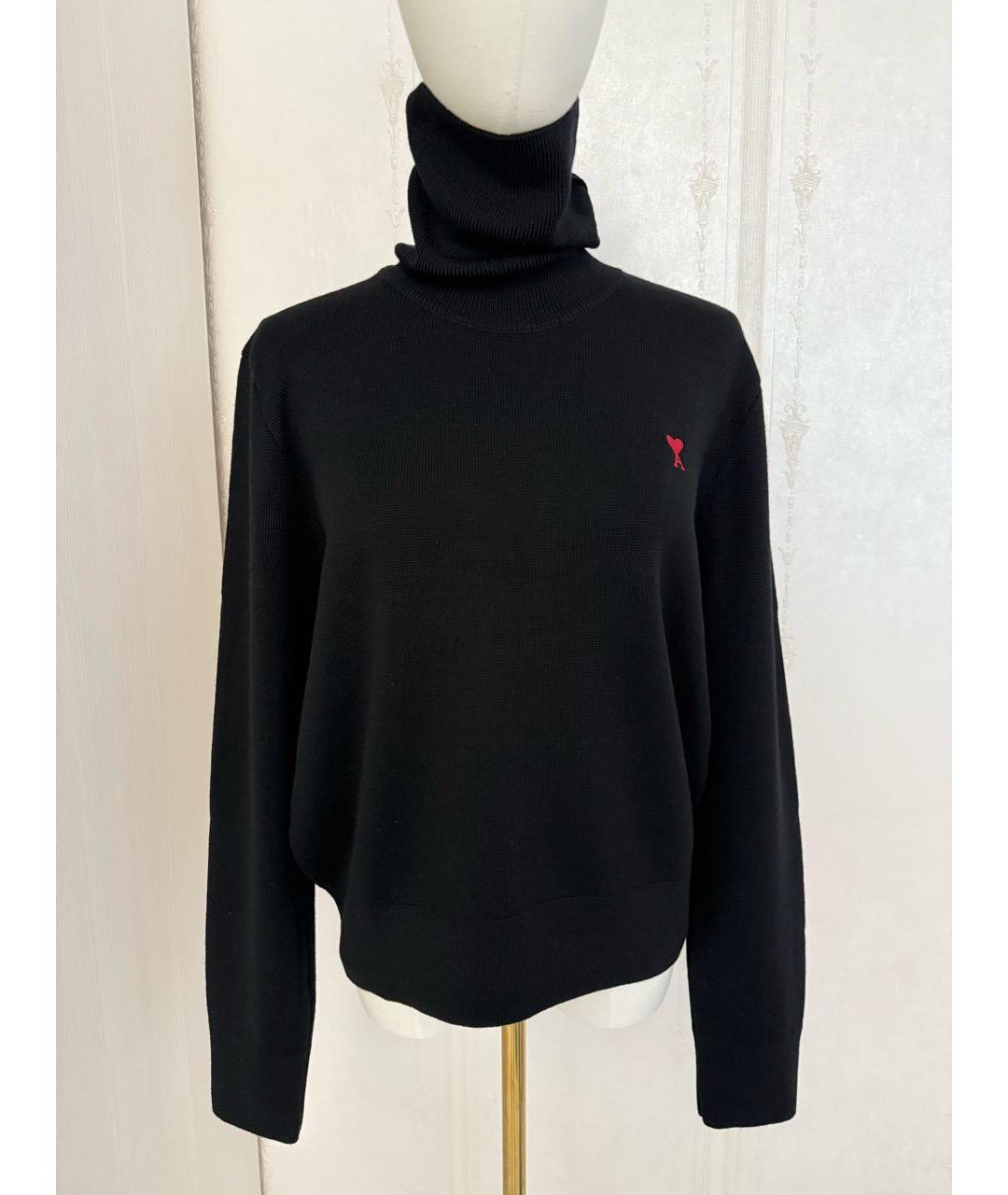 AMI ALEXANDRE MATTIUSSI Черный шерстяной джемпер / свитер, фото 4