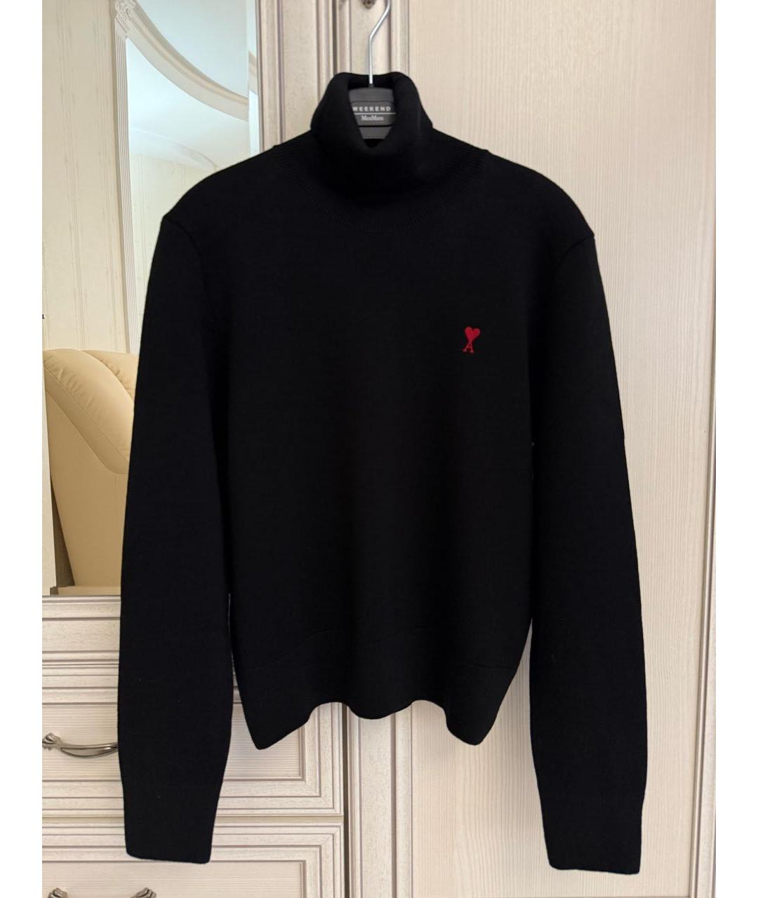 AMI ALEXANDRE MATTIUSSI Черный шерстяной джемпер / свитер, фото 2