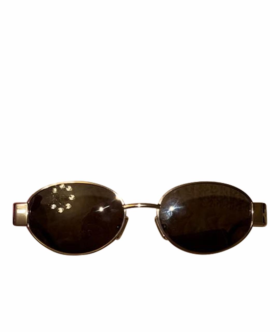 CELINE Золотые металлические солнцезащитные очки, фото 1