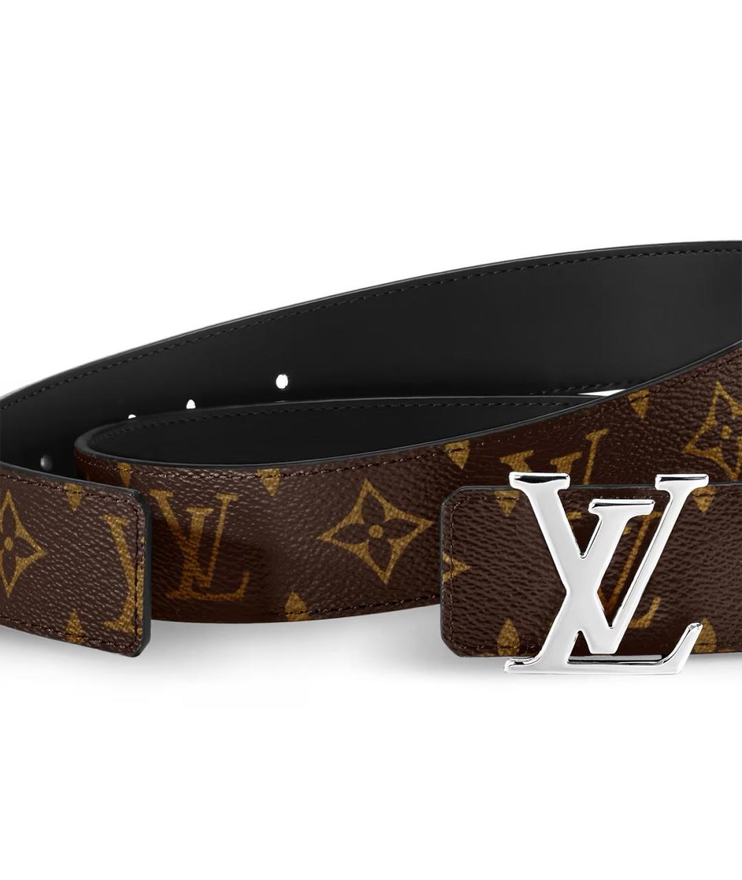 LOUIS VUITTON Черный кожаный ремень, фото 2