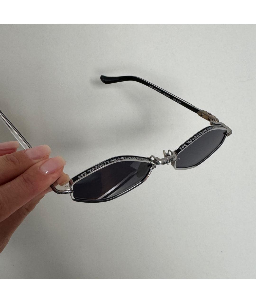 CHROME HEARTS Черные металлические солнцезащитные очки, фото 6