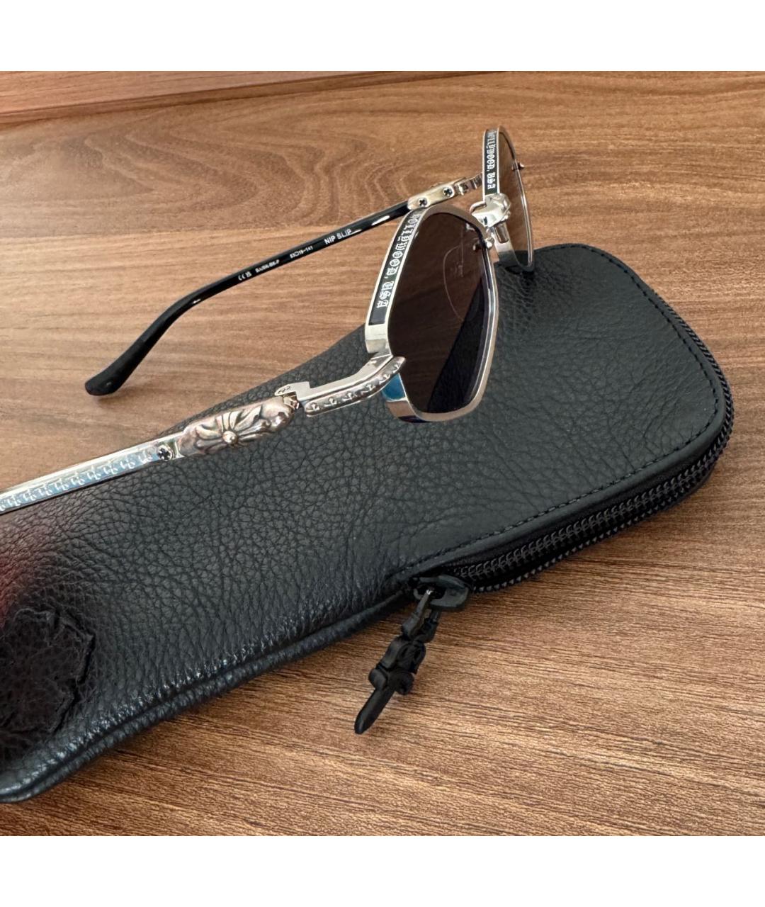 CHROME HEARTS Черные металлические солнцезащитные очки, фото 4