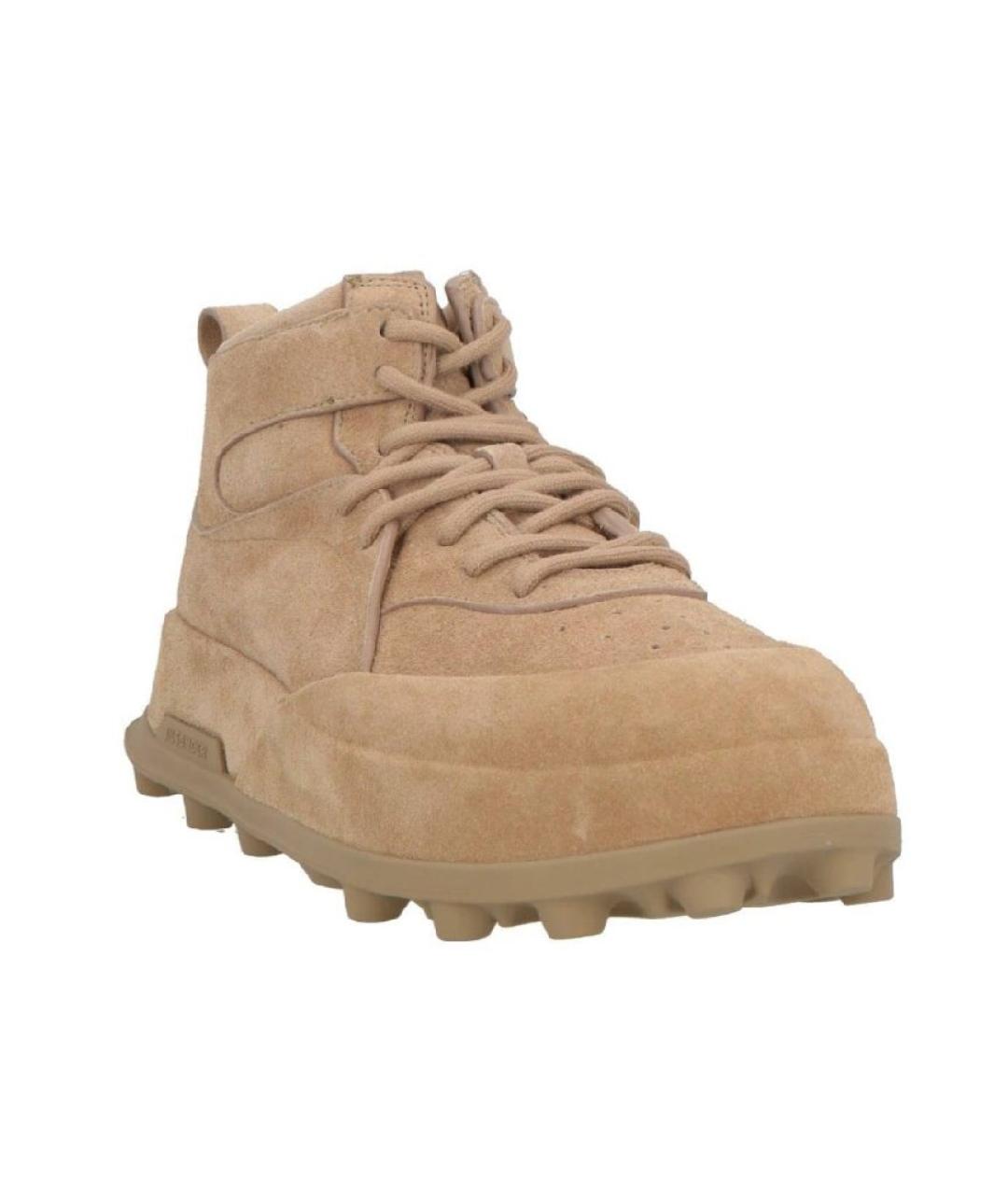 JIL SANDER Бежевые кожаные кроссовки, фото 2