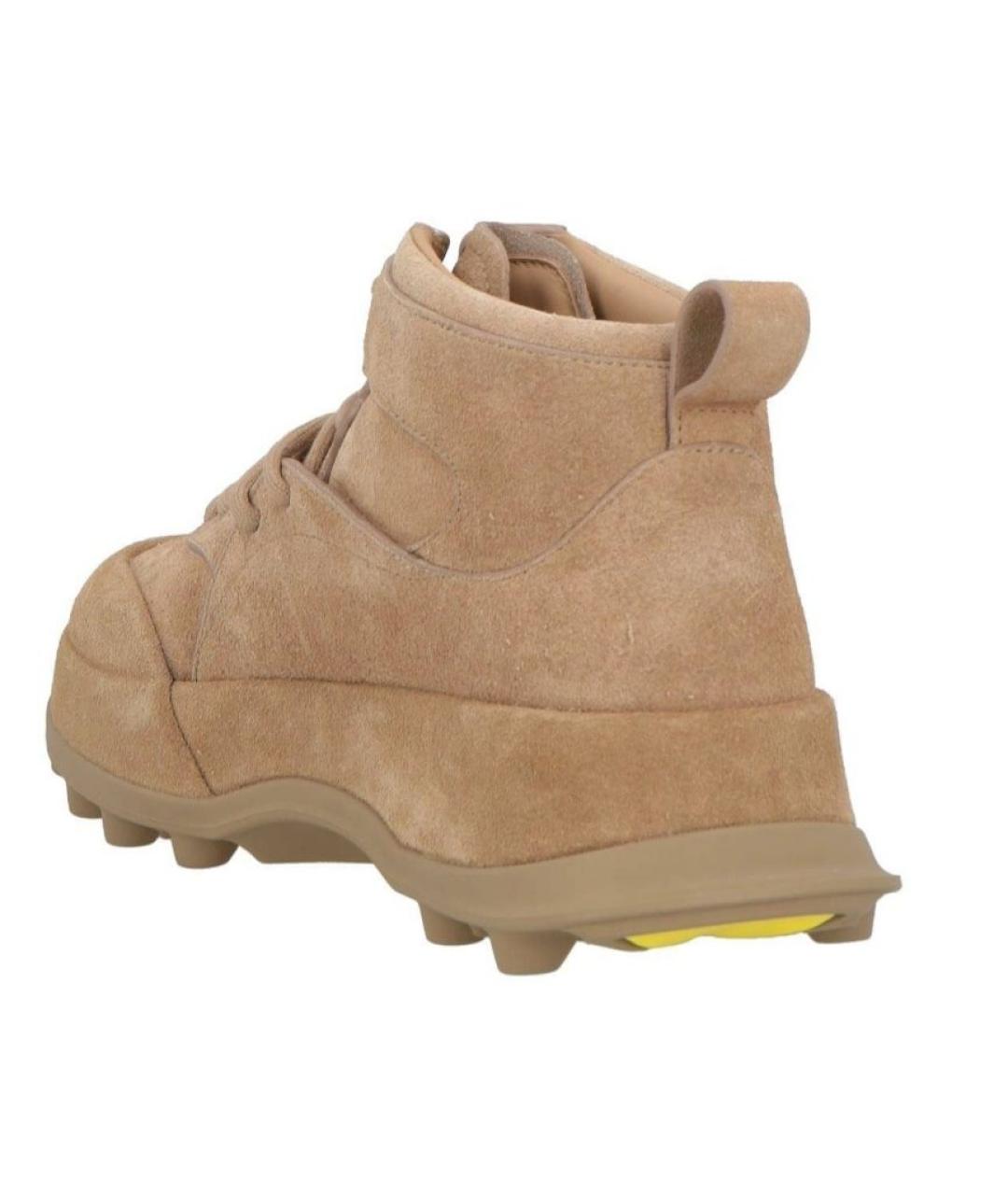 JIL SANDER Бежевые кожаные кроссовки, фото 3