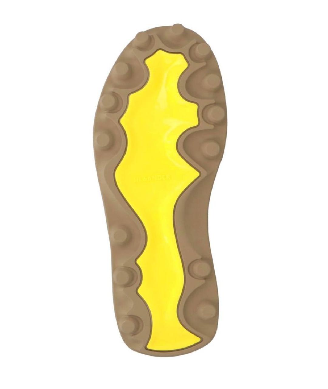 JIL SANDER Бежевые кожаные кроссовки, фото 5