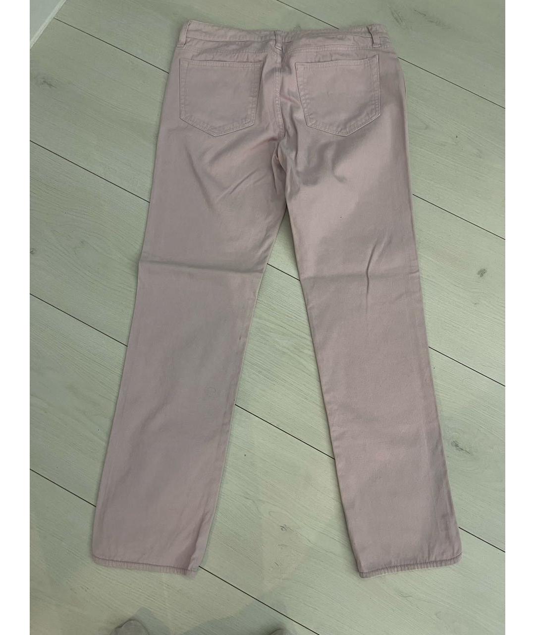 CHANEL Розовые хлопковые прямые джинсы, фото 2