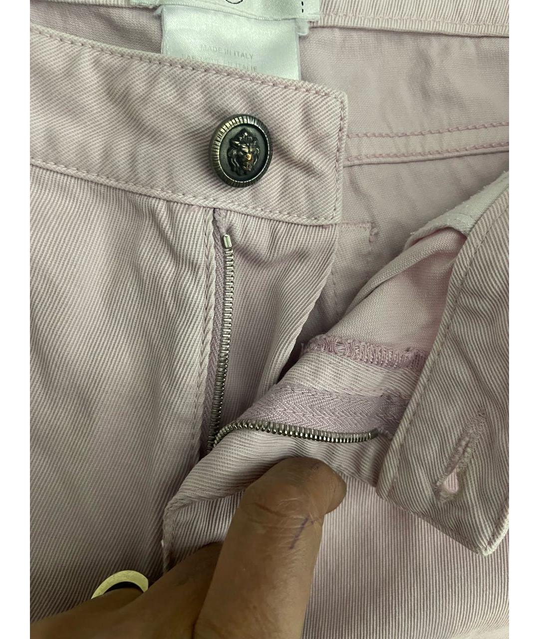 CHANEL Розовые хлопковые прямые джинсы, фото 4