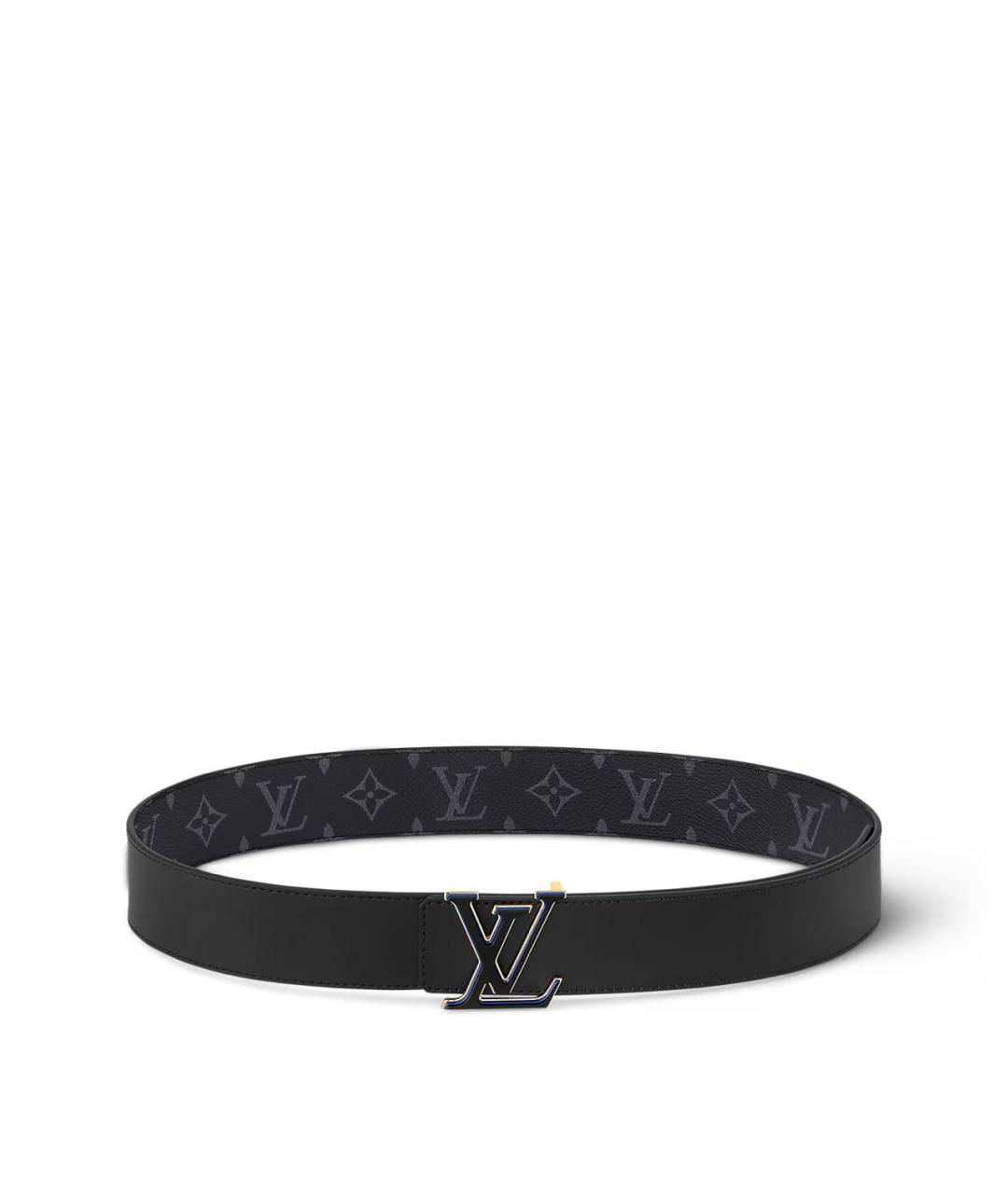 LOUIS VUITTON Черный кожаный ремень, фото 3