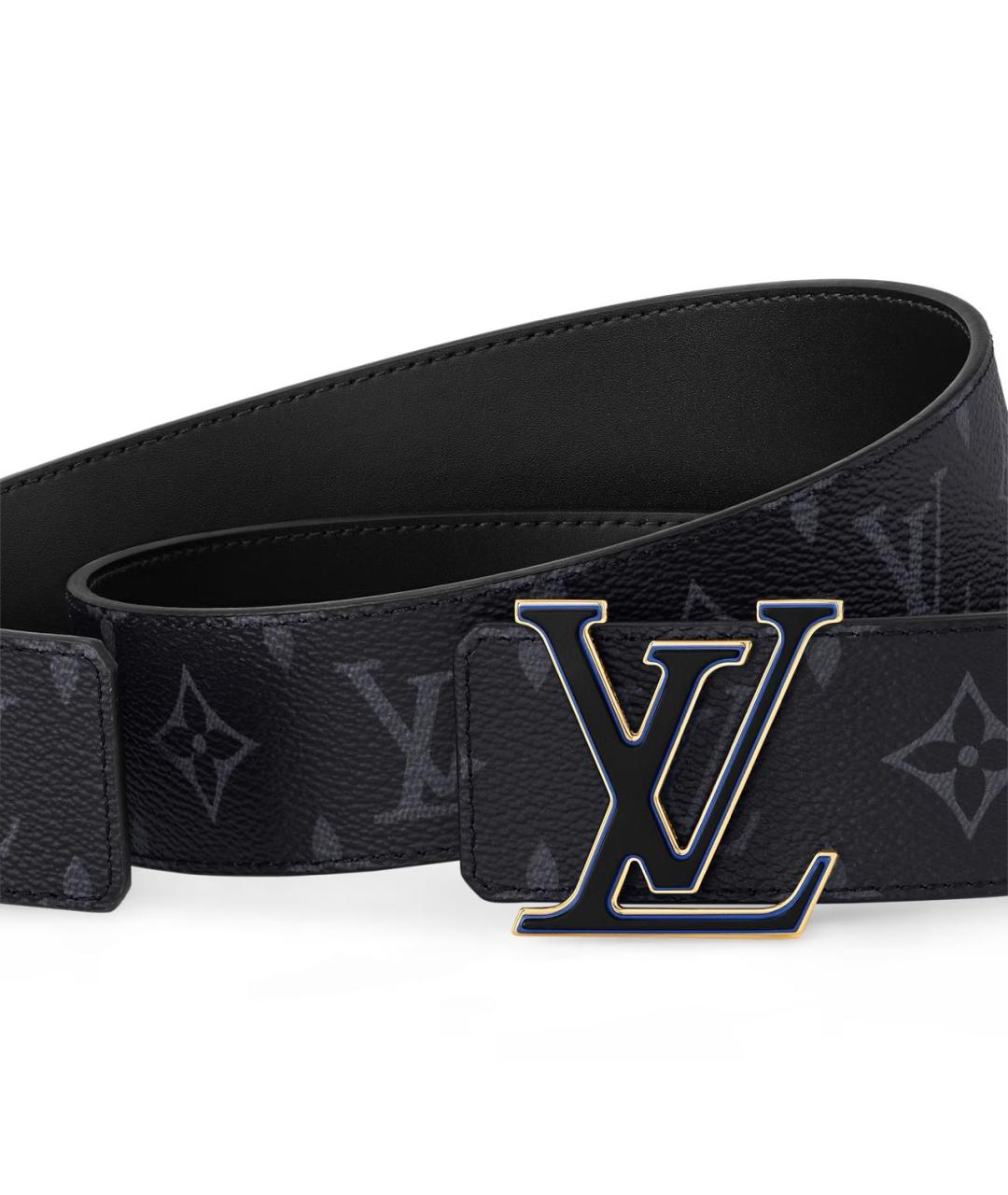 LOUIS VUITTON Черный кожаный ремень, фото 2