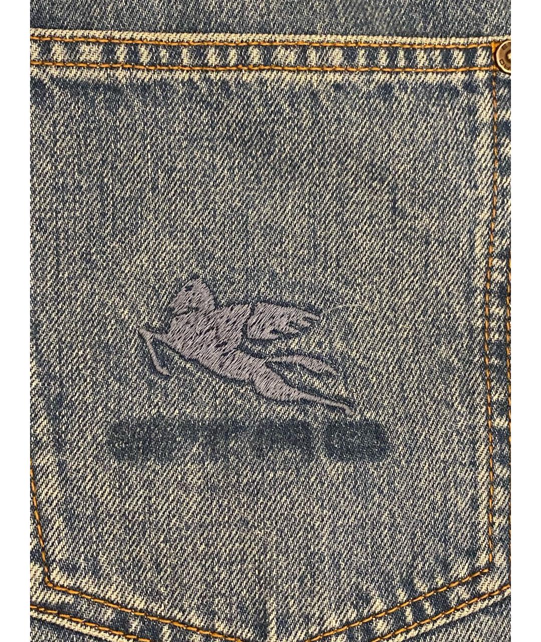 ETRO Синие хлопковые джинсы клеш, фото 4