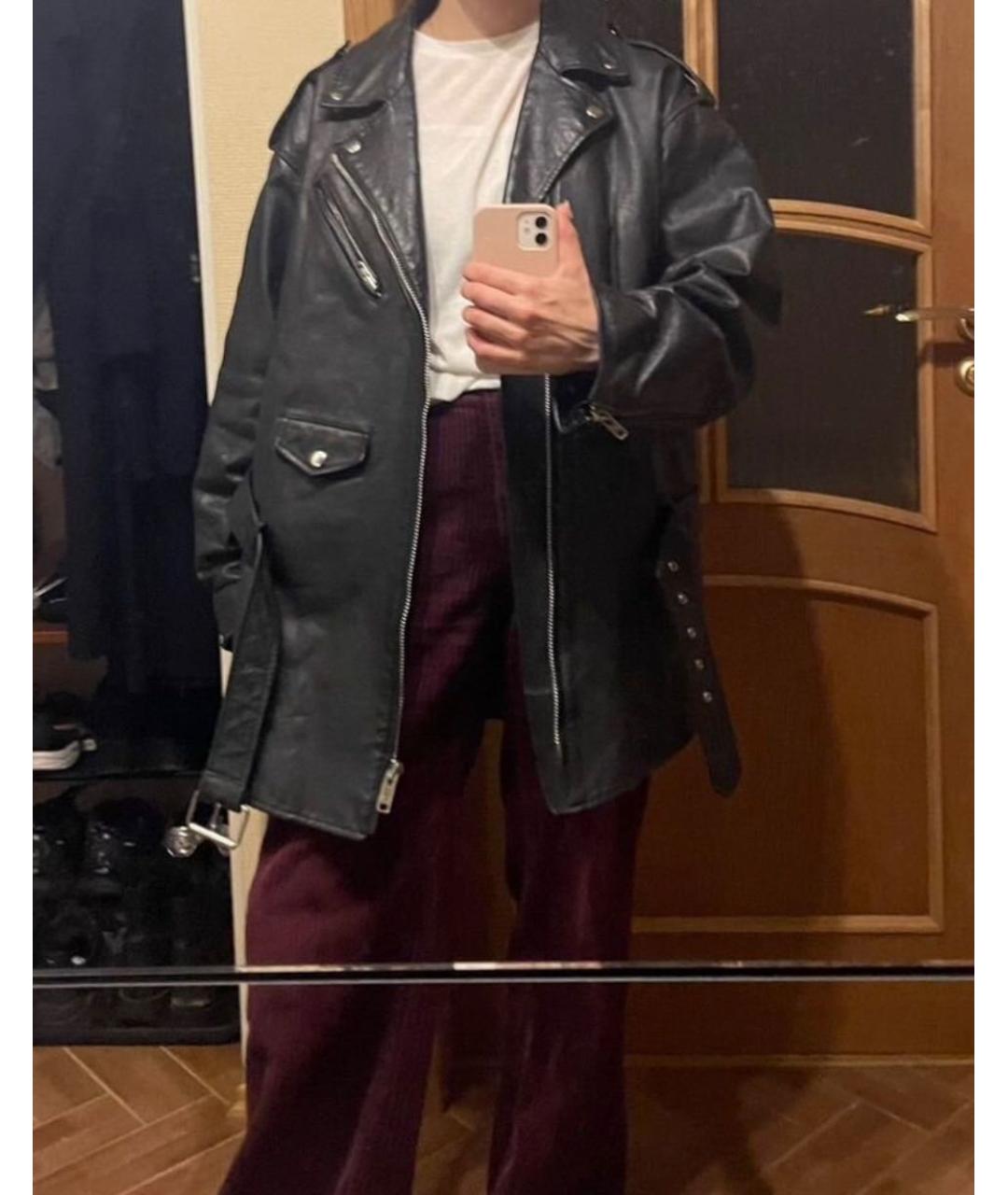 BALENCIAGA Черная кожаная куртка, фото 5