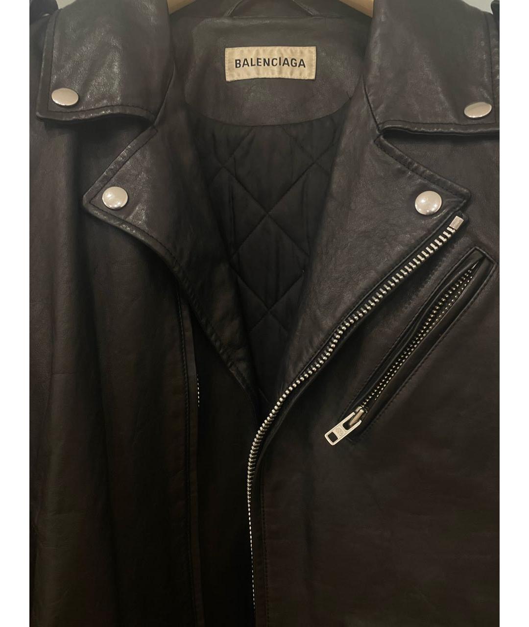 BALENCIAGA Черная кожаная куртка, фото 4