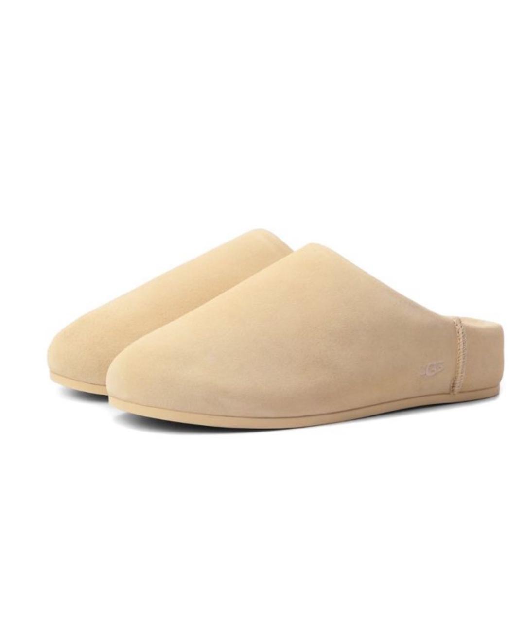 UGG AUSTRALIA Бежевые замшевые шлепанцы, фото 2