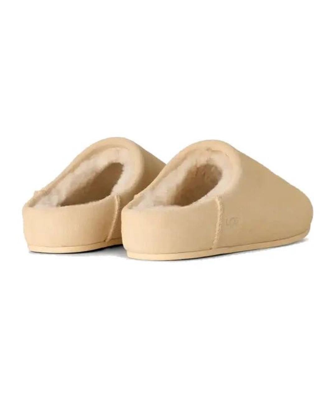 UGG AUSTRALIA Бежевые замшевые шлепанцы, фото 3