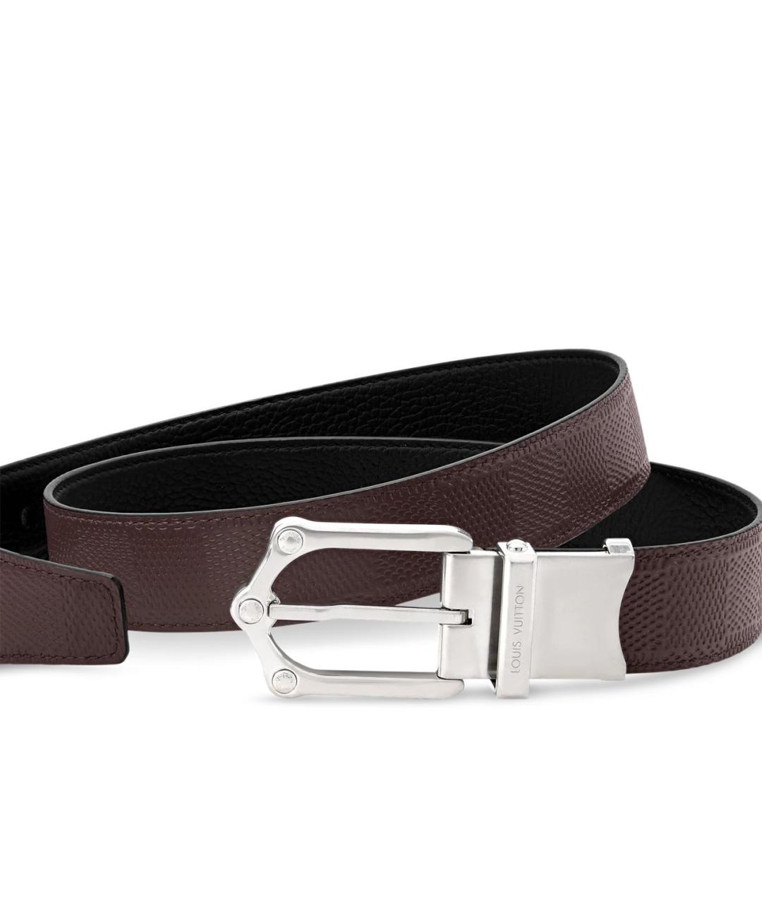 LOUIS VUITTON Коричневый кожаный ремень, фото 2