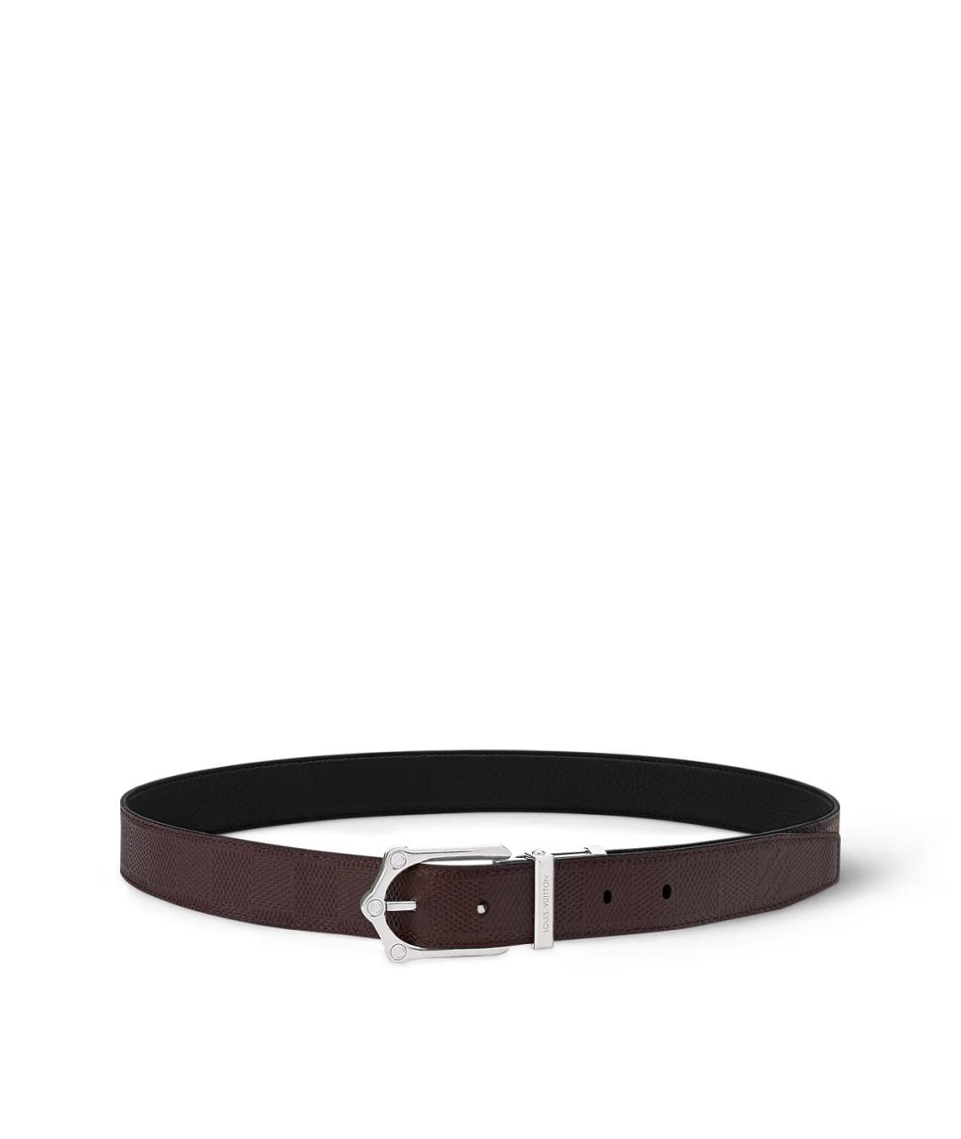 LOUIS VUITTON Коричневый кожаный ремень, фото 5