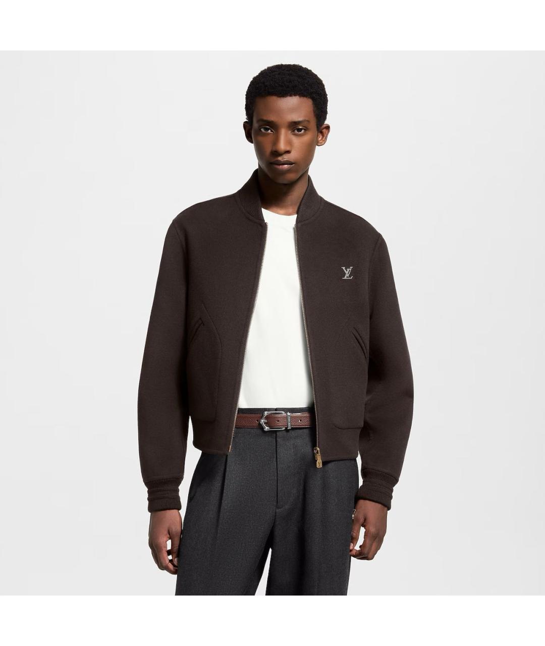 LOUIS VUITTON Черный кожаный ремень, фото 2