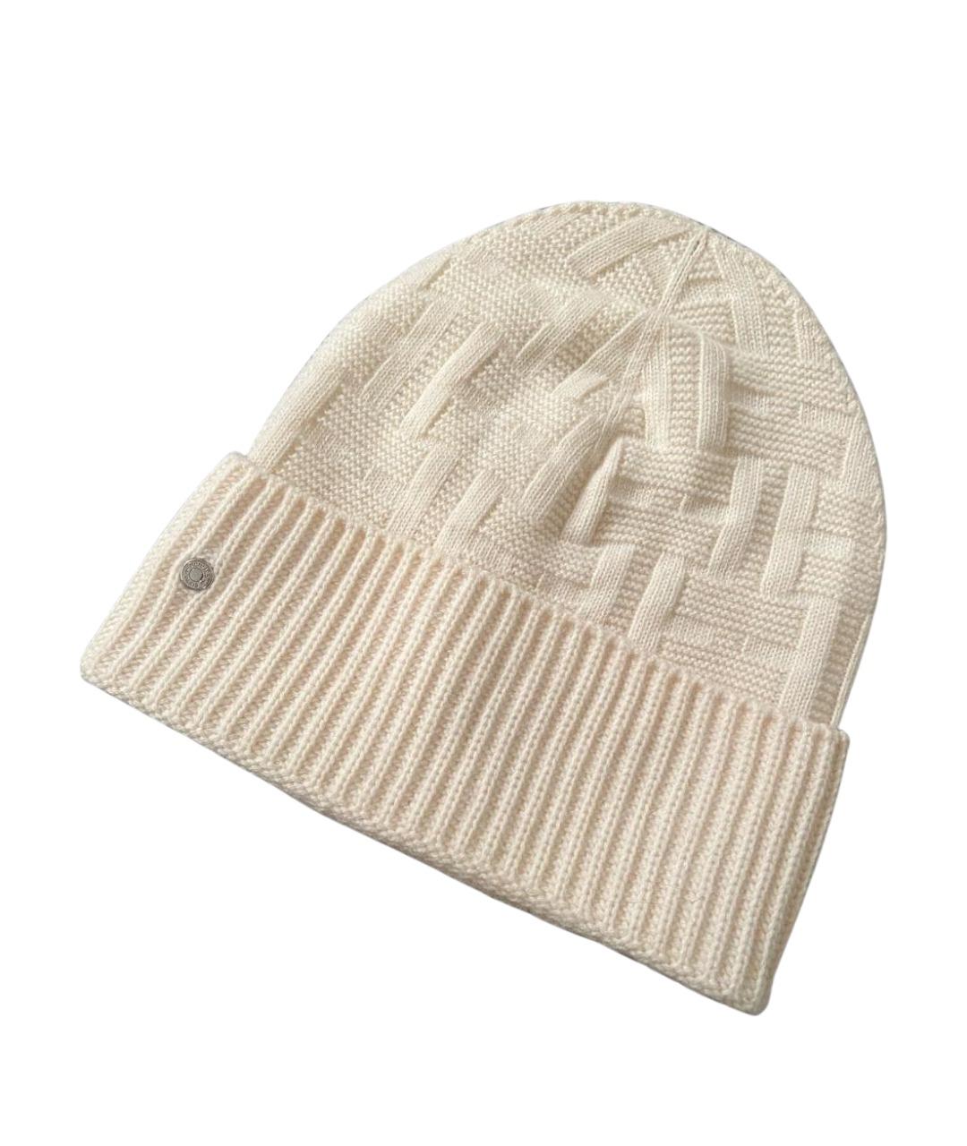 HERMES Белая шерстяная шапка, фото 1