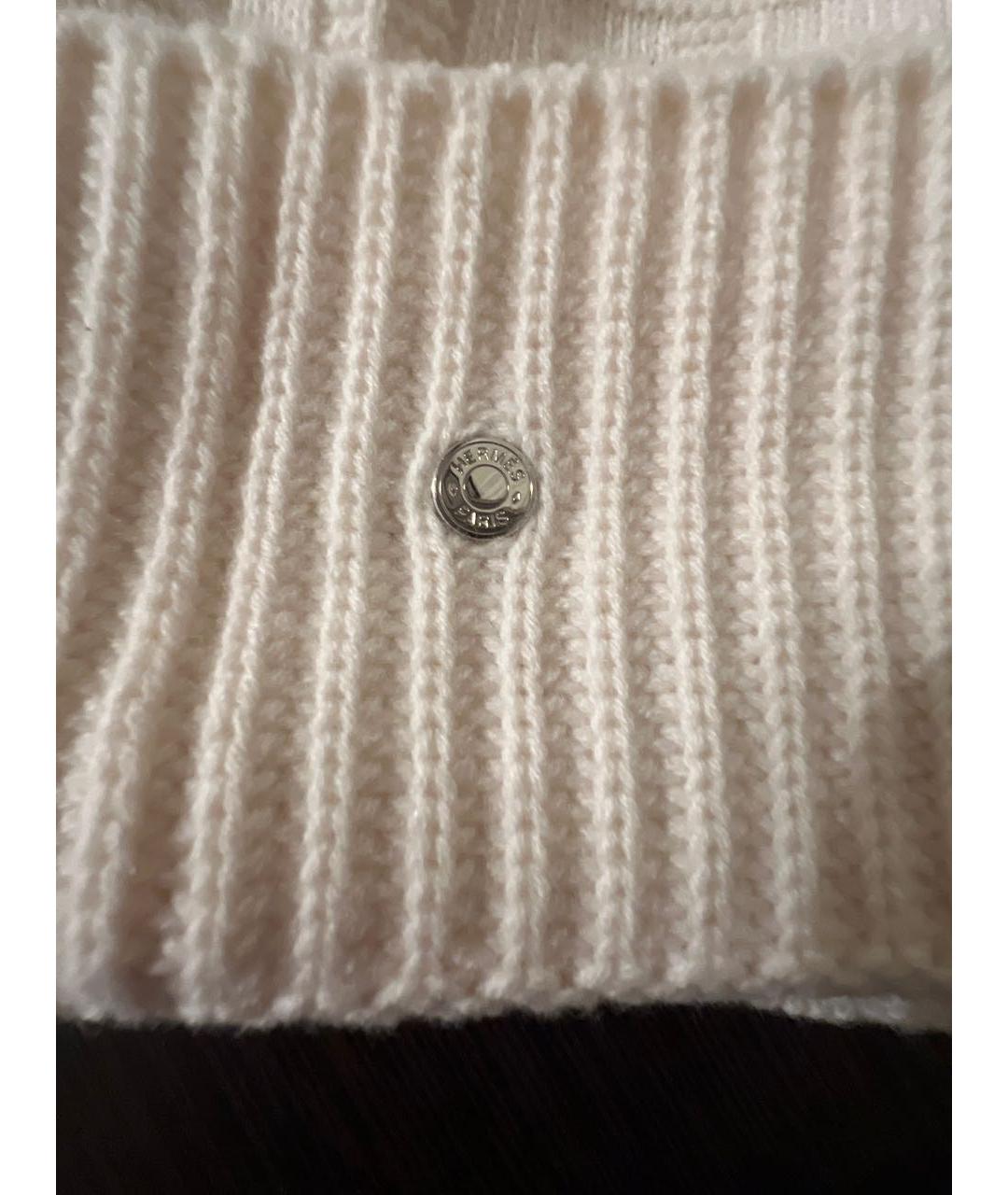 HERMES Белая шерстяная шапка, фото 3