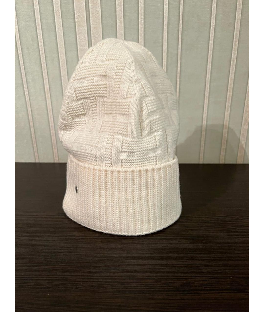 HERMES Белая шерстяная шапка, фото 2