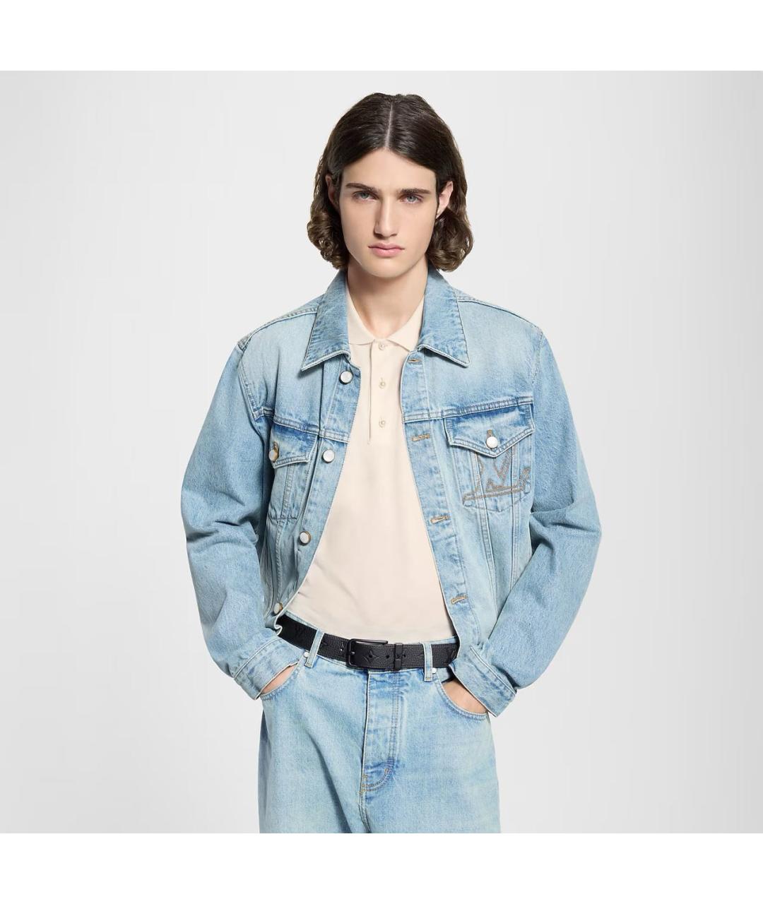 LOUIS VUITTON Черный кожаный ремень, фото 4