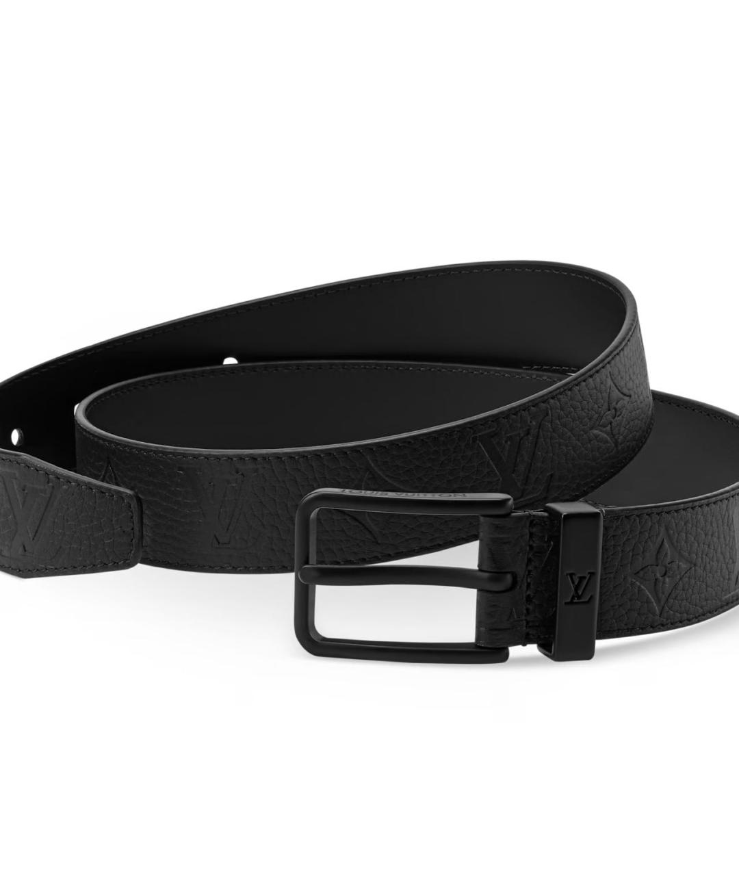 LOUIS VUITTON Черный кожаный ремень, фото 2