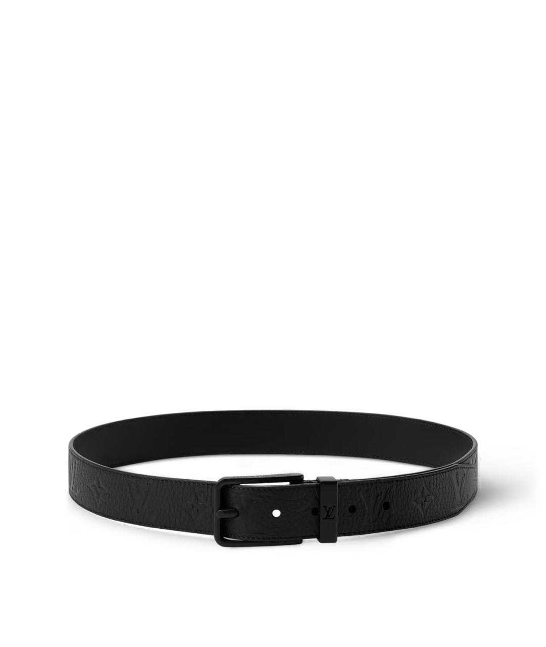 LOUIS VUITTON Черный кожаный ремень, фото 5