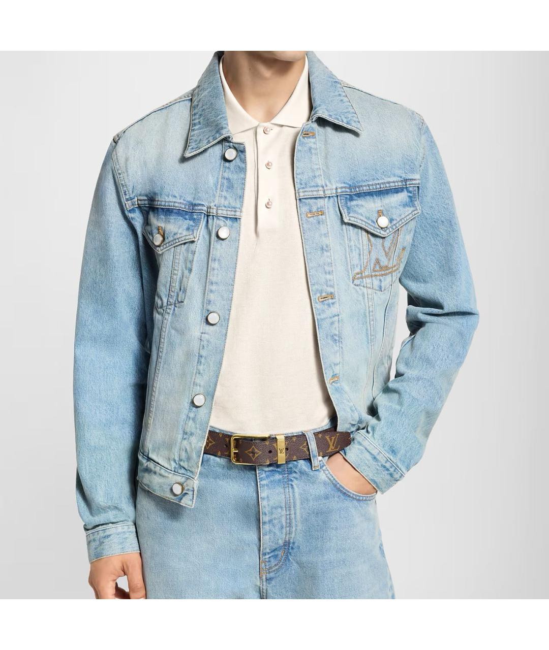 LOUIS VUITTON Коричневый кожаный ремень, фото 4