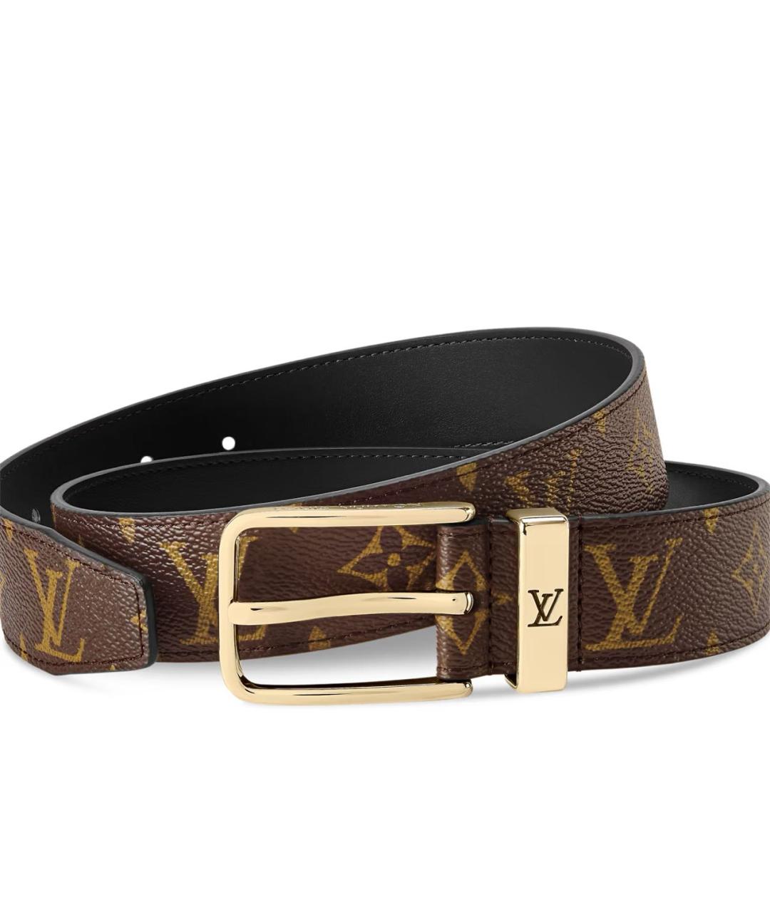 LOUIS VUITTON Коричневый кожаный ремень, фото 2