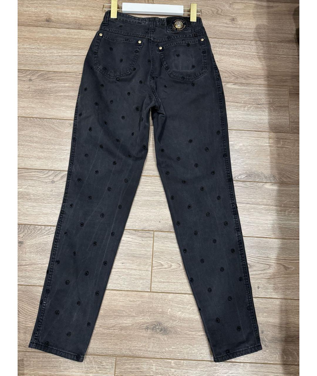 VERSACE Антрацитовые хлопко-эластановые джинсы слим, фото 2