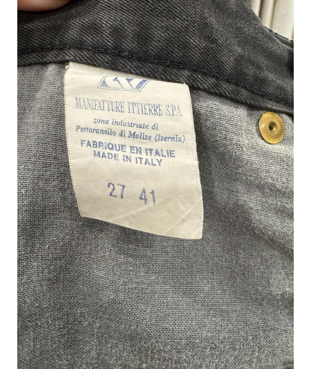 VERSACE Антрацитовые хлопко-эластановые джинсы слим, фото 5