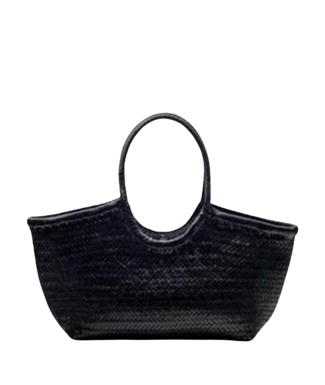 Dragon Diffusion Черная кожаная сумка с короткими ручками, фото 1