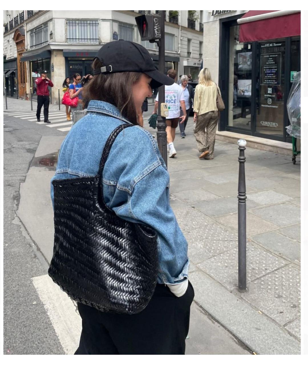 Dragon Diffusion Черная кожаная сумка с короткими ручками, фото 7