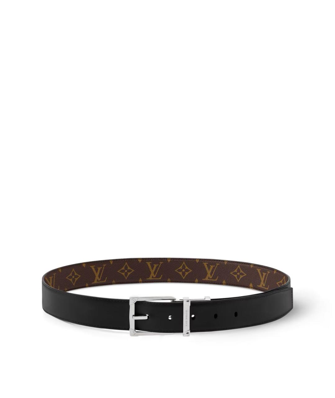 LOUIS VUITTON Коричневый кожаный ремень, фото 3