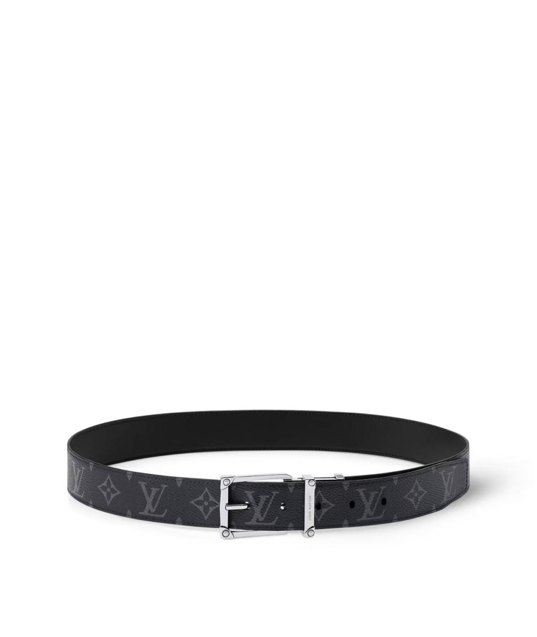LOUIS VUITTON Черный кожаный ремень, фото 5