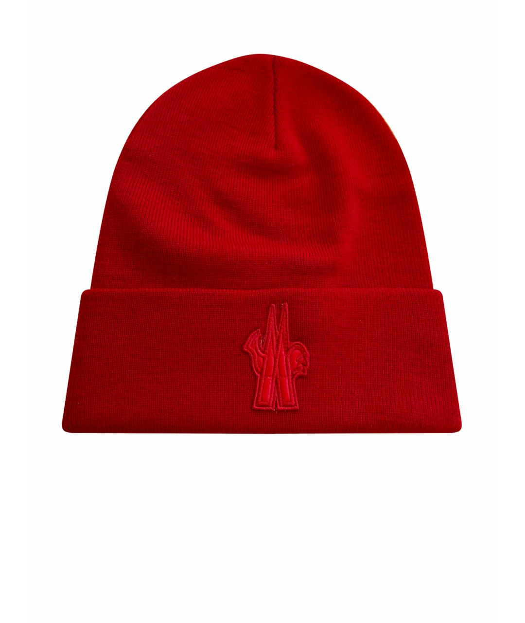 MONCLER Красная шерстяная шапка, фото 1