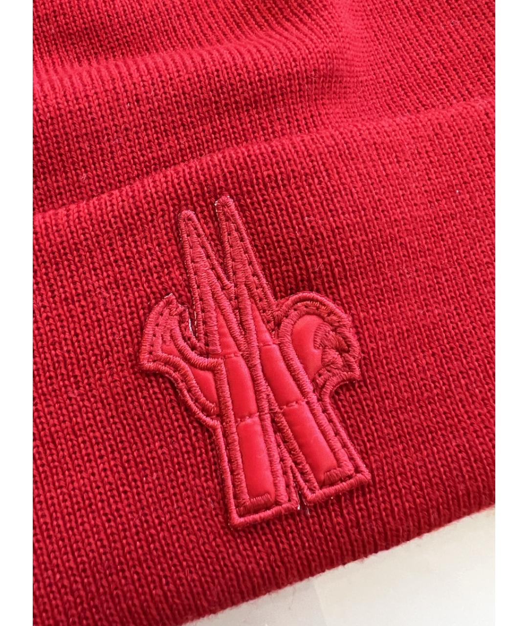 MONCLER Красная шерстяная шапка, фото 8
