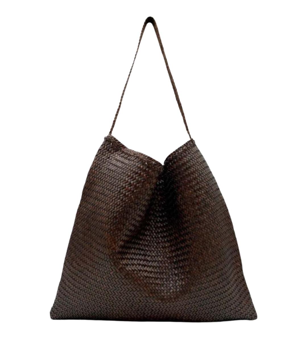 Dragon Diffusion Коричневая кожаная сумка тоут, фото 1