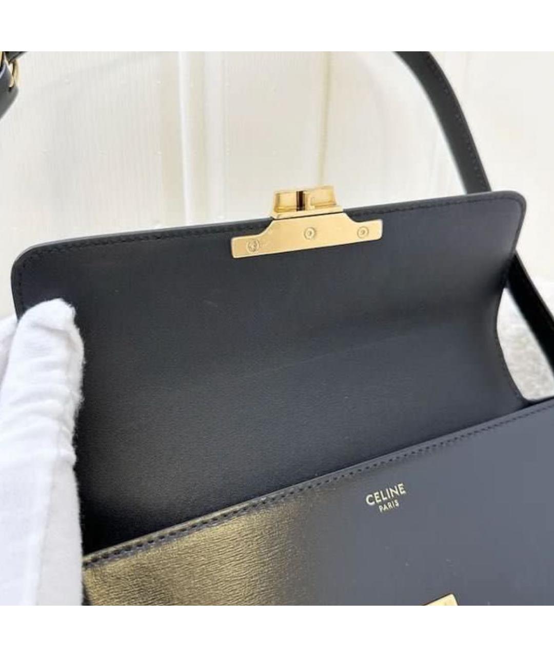 CELINE Черная кожаная сумка через плечо, фото 3