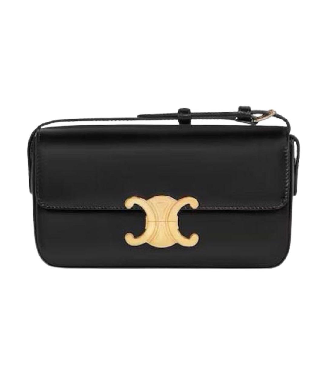 CELINE Черная кожаная сумка через плечо, фото 1