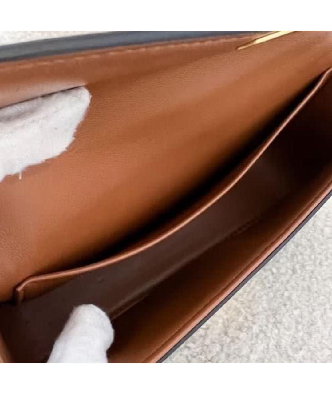 CELINE Коричневая кожаная сумка через плечо, фото 4