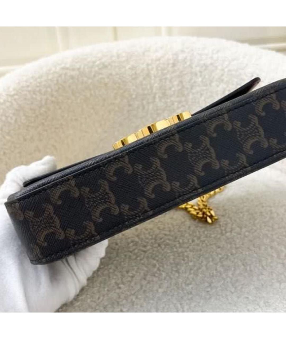 CELINE Коричневая кожаная сумка через плечо, фото 3